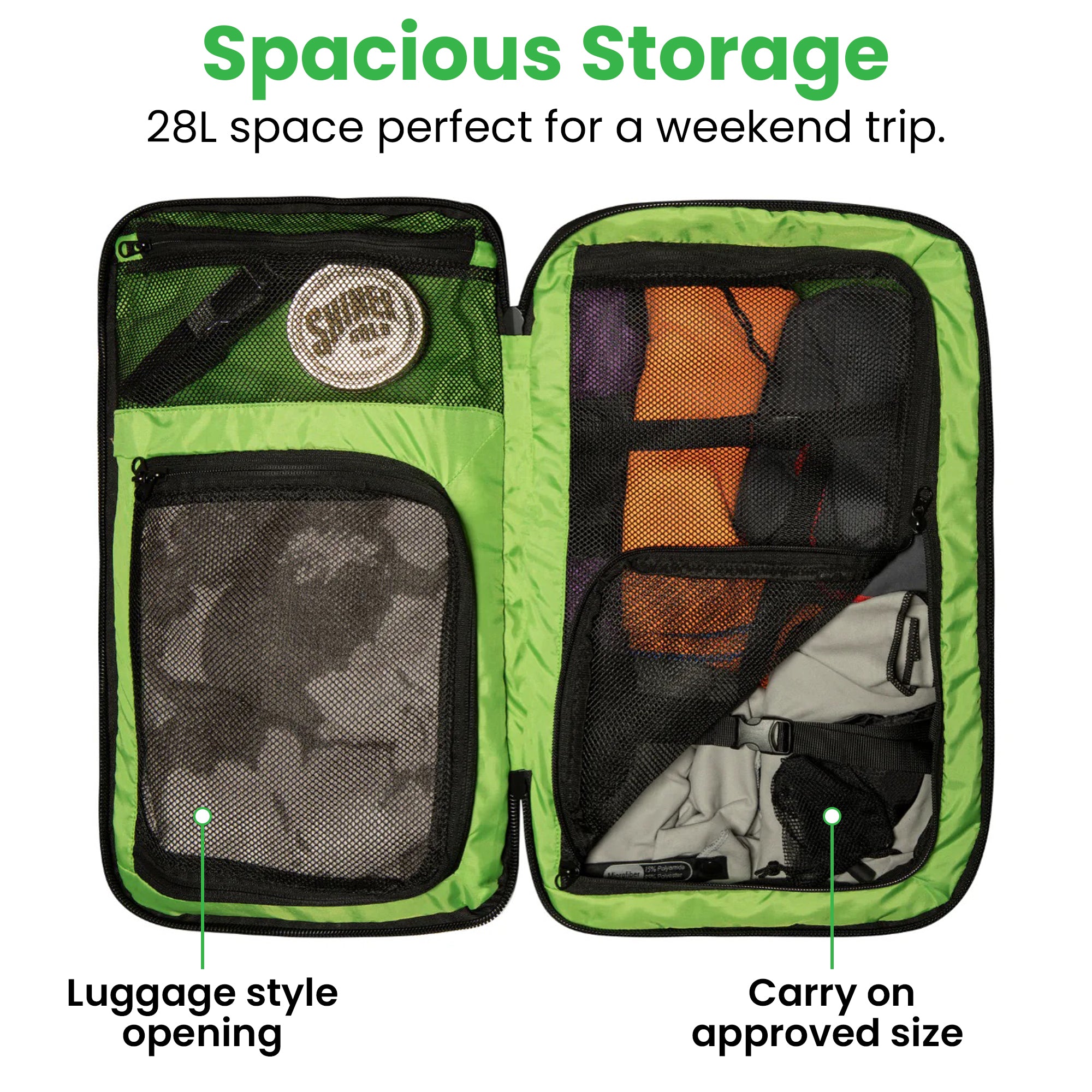 The Island hopper travel backpack clamshell luggage style opening