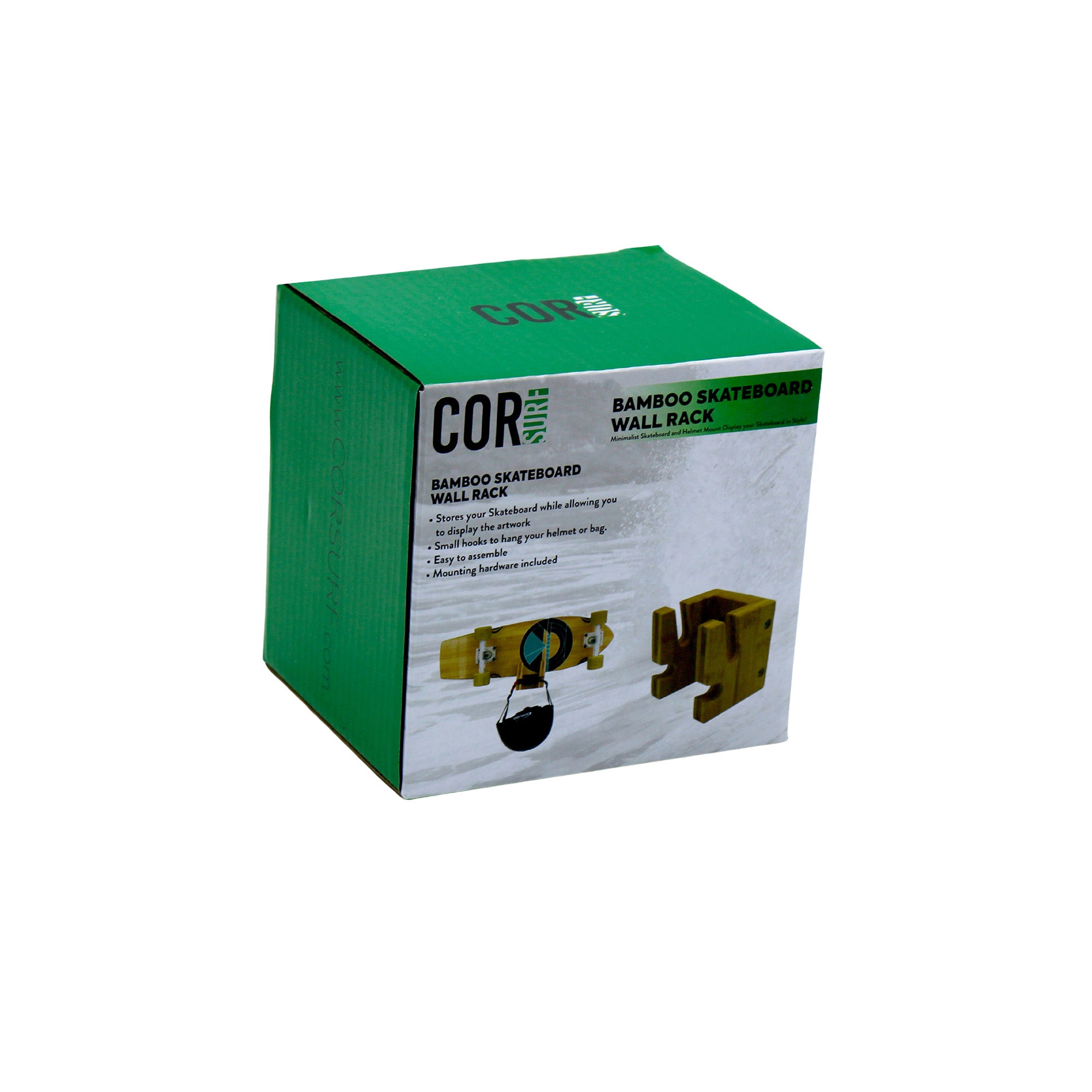 Bamboo Skateboard Wall Rack Package