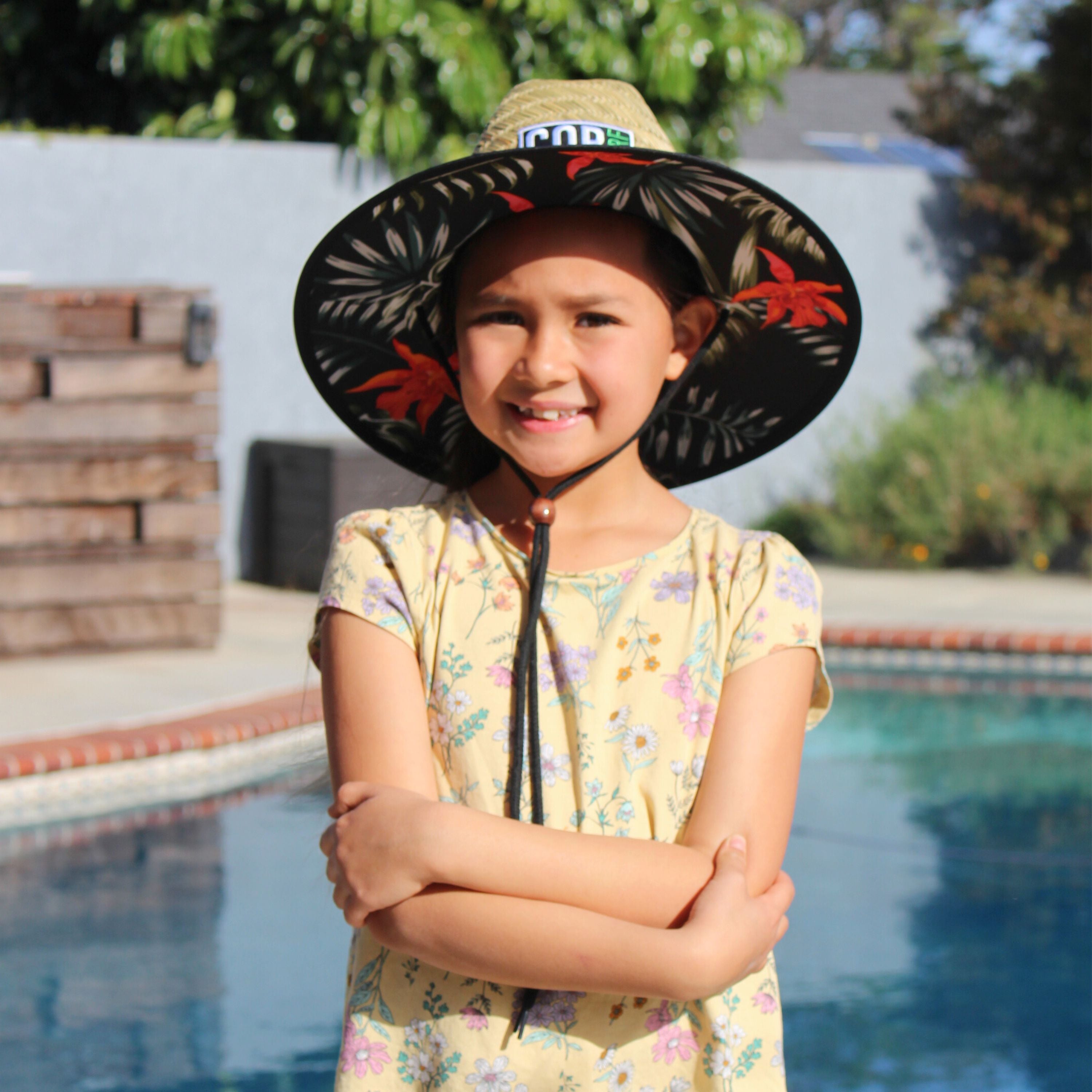 kids straw beach sun hat cor surf