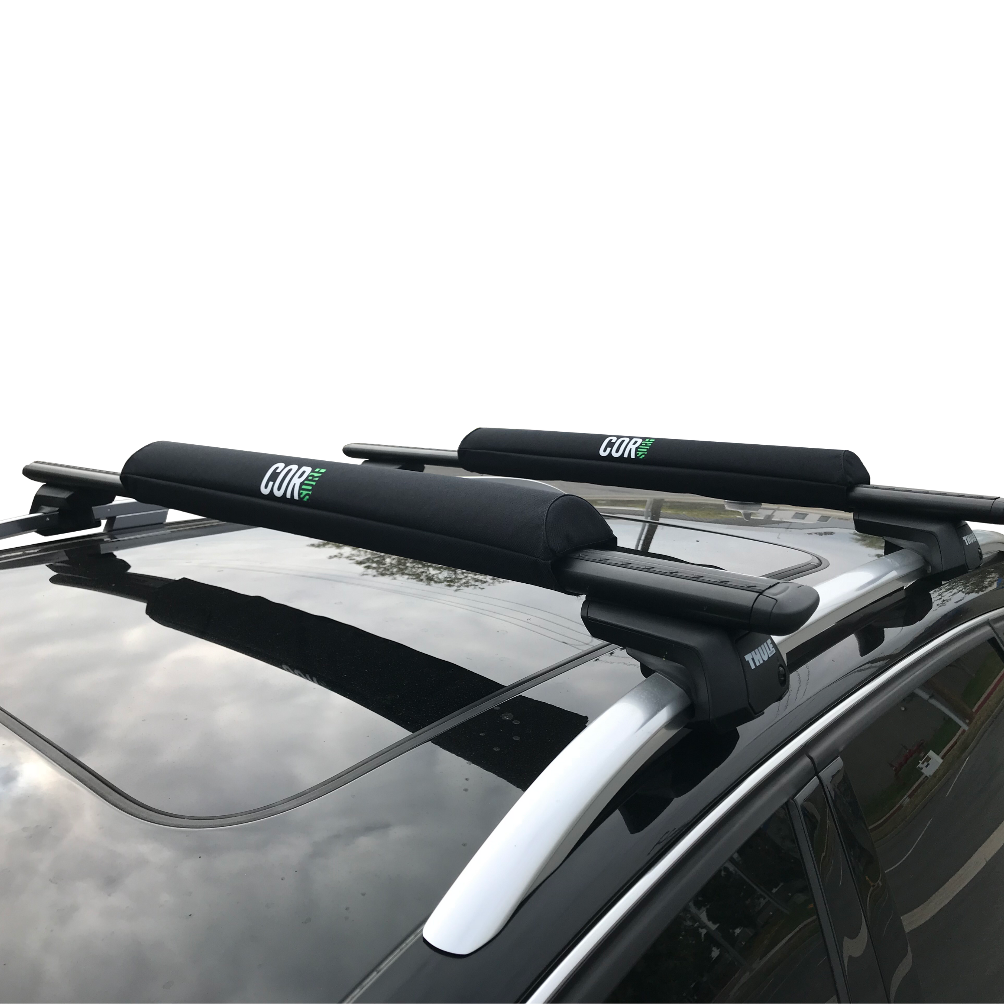 Aero Roof Rack Pad with 10' Scratch-Resistant Tie Downs(Wide Aero Bars)