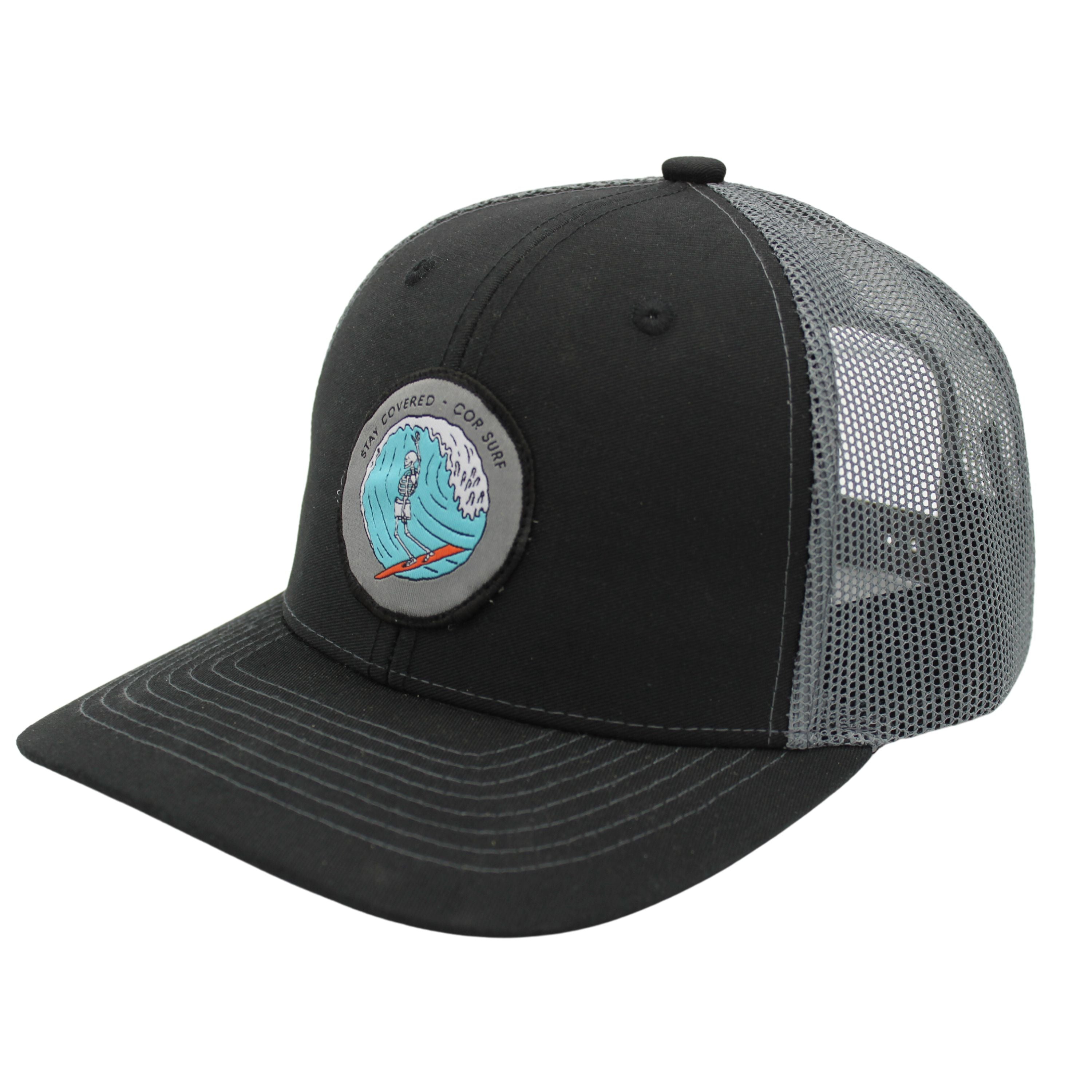 MESH BASEBALL TRUCKER HAT ADJUSTABLE GREY COR SURF