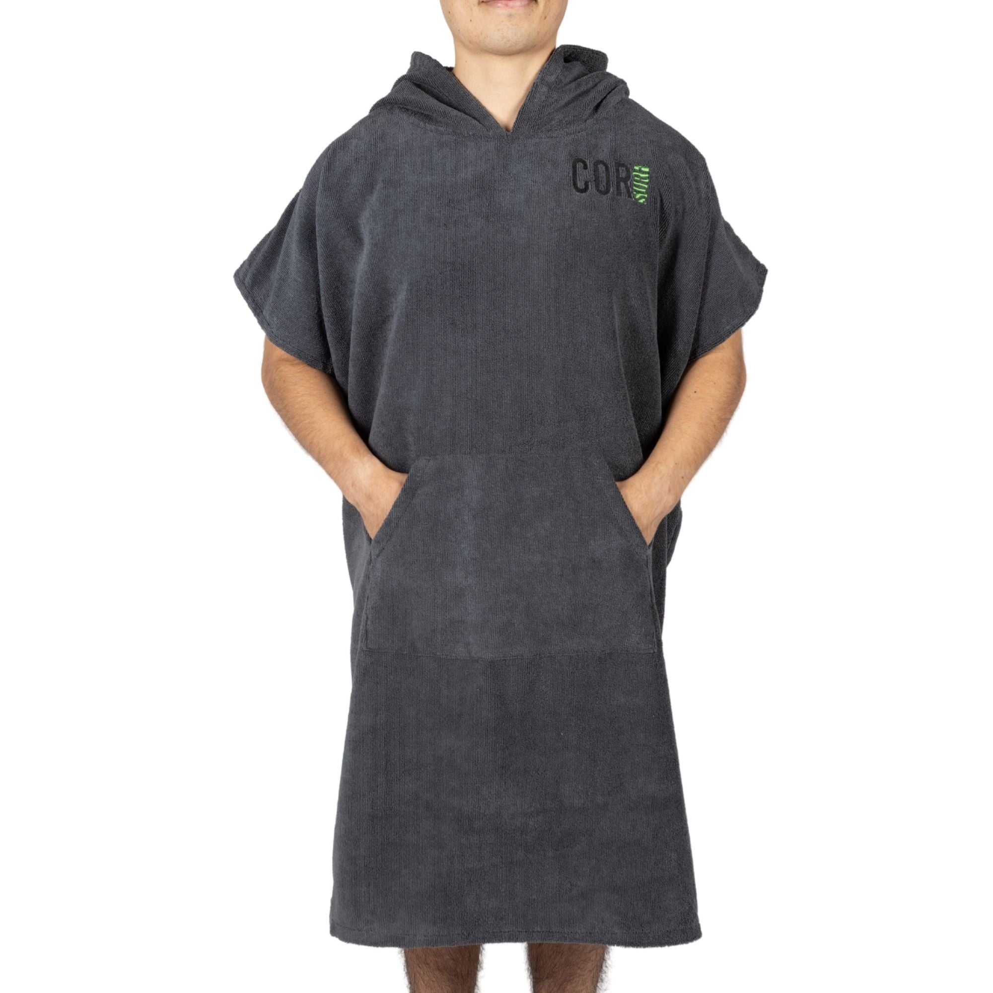 changing towel robe for men and women teens and youth dark grey