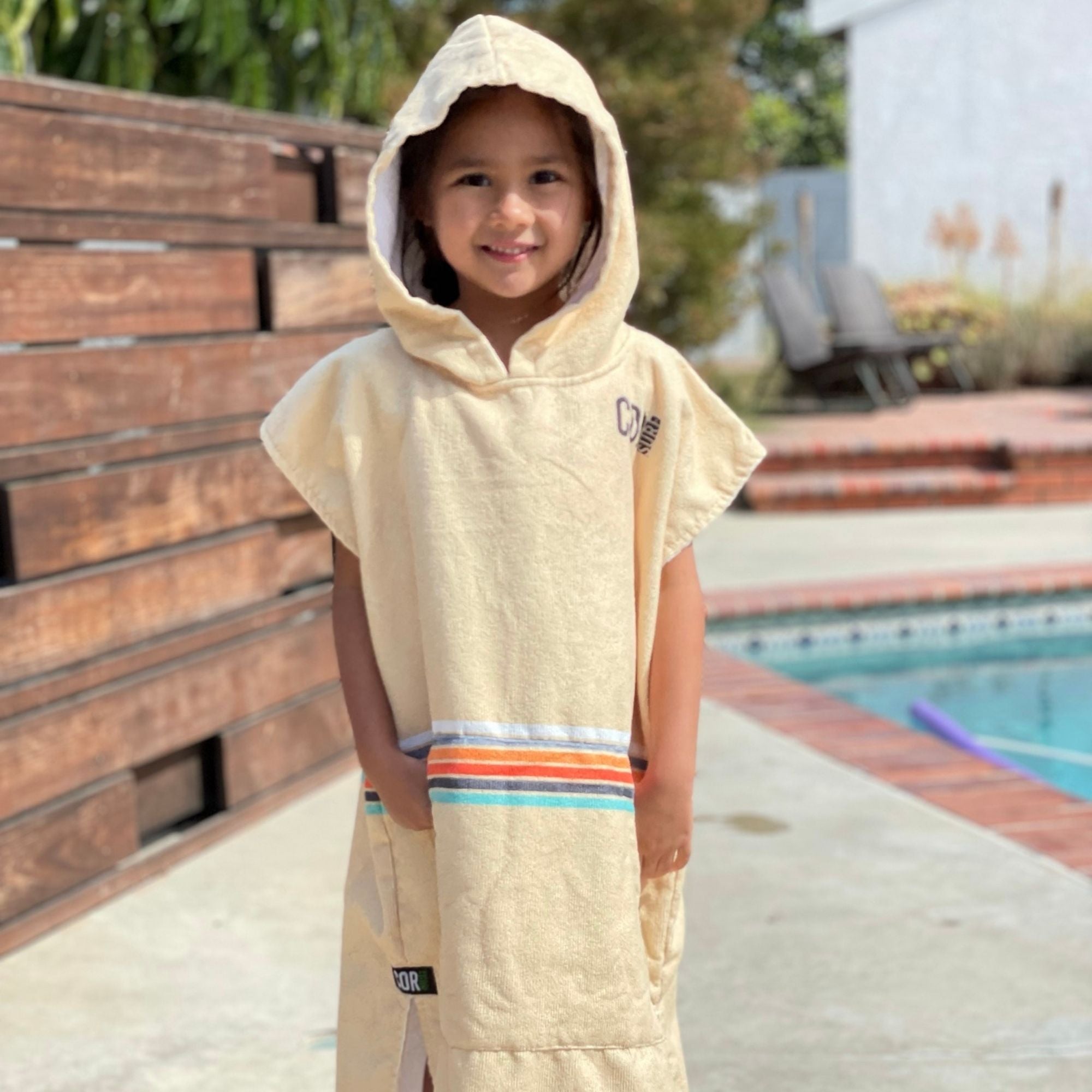 kids changing towel poncho for the beach or pool new kids retro sand