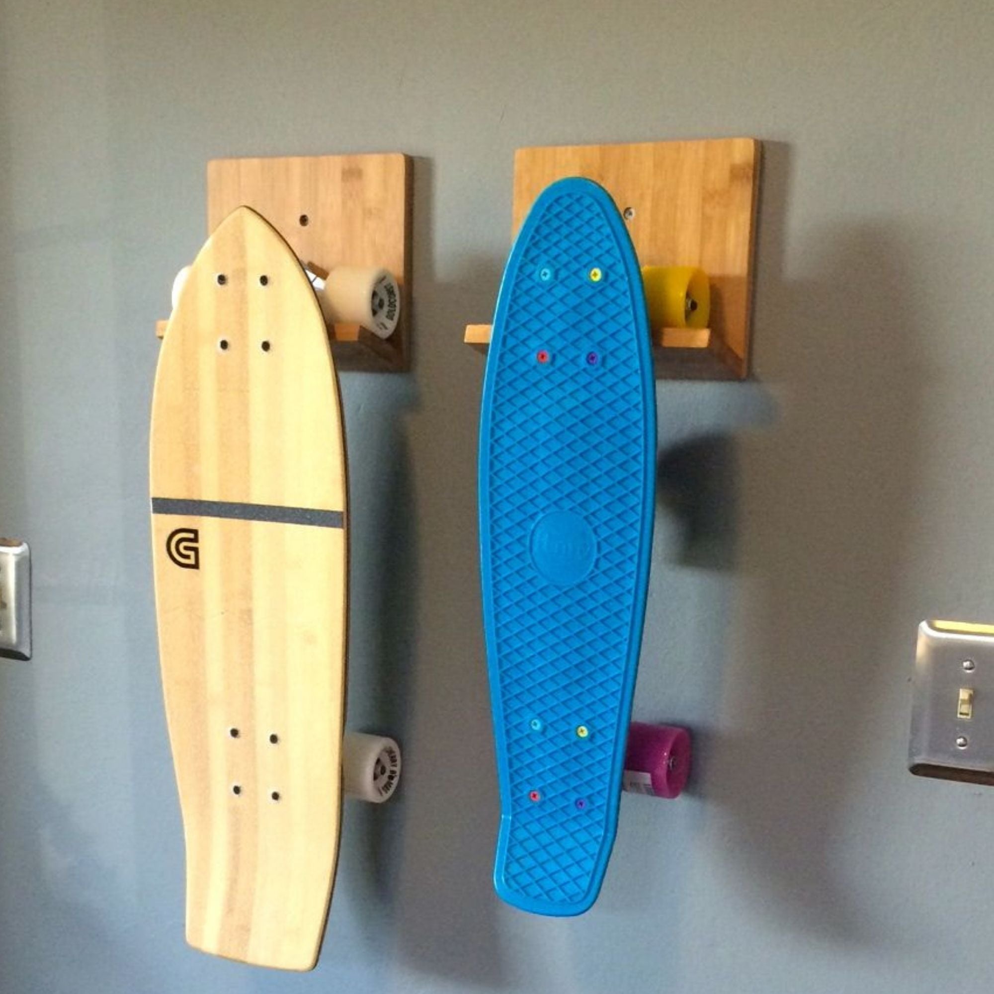 bamboo skateboard wall mount penny boards longboard