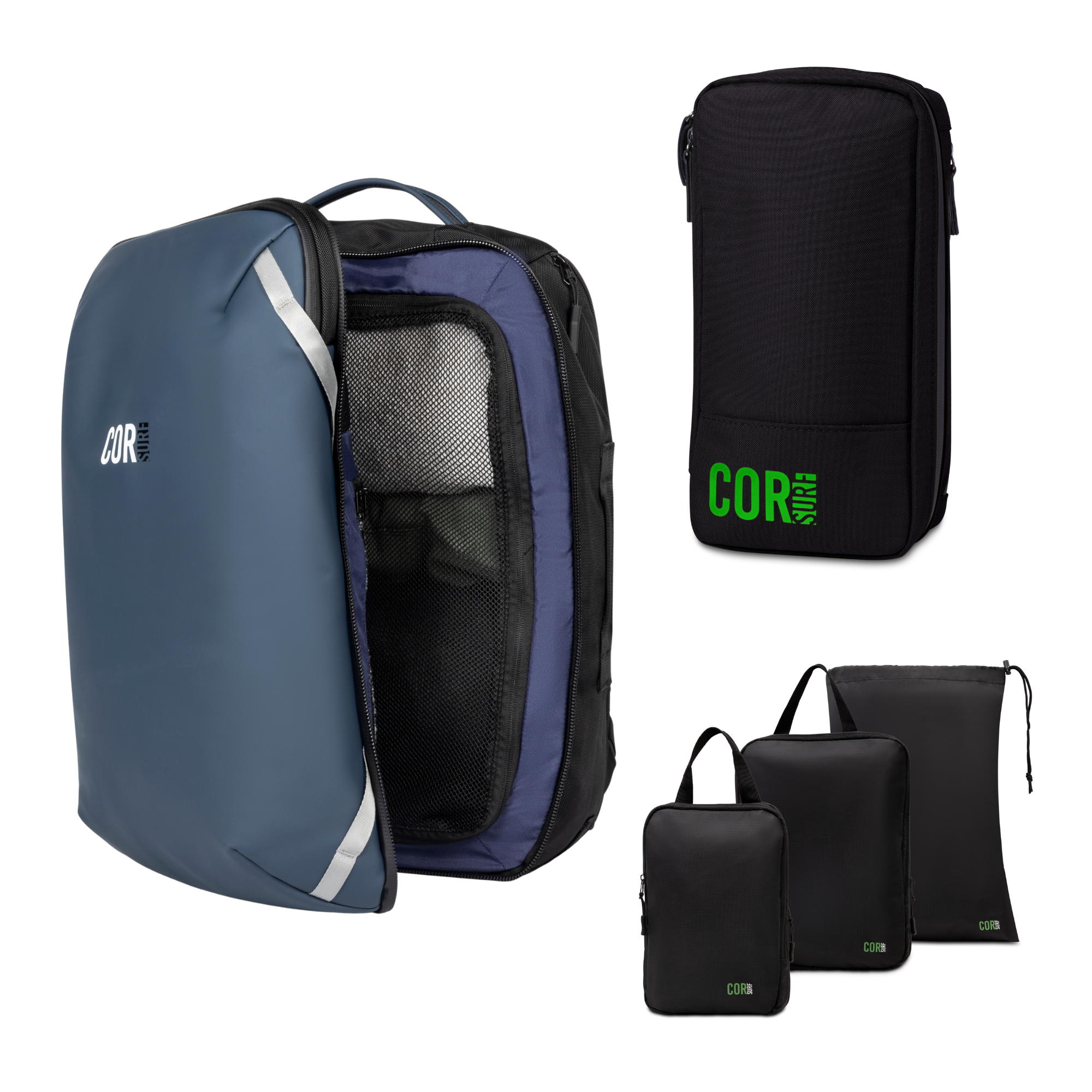 Island Hopper Travel Bundle - Backpack + Toiletry Bag + Compression Packing Cubes