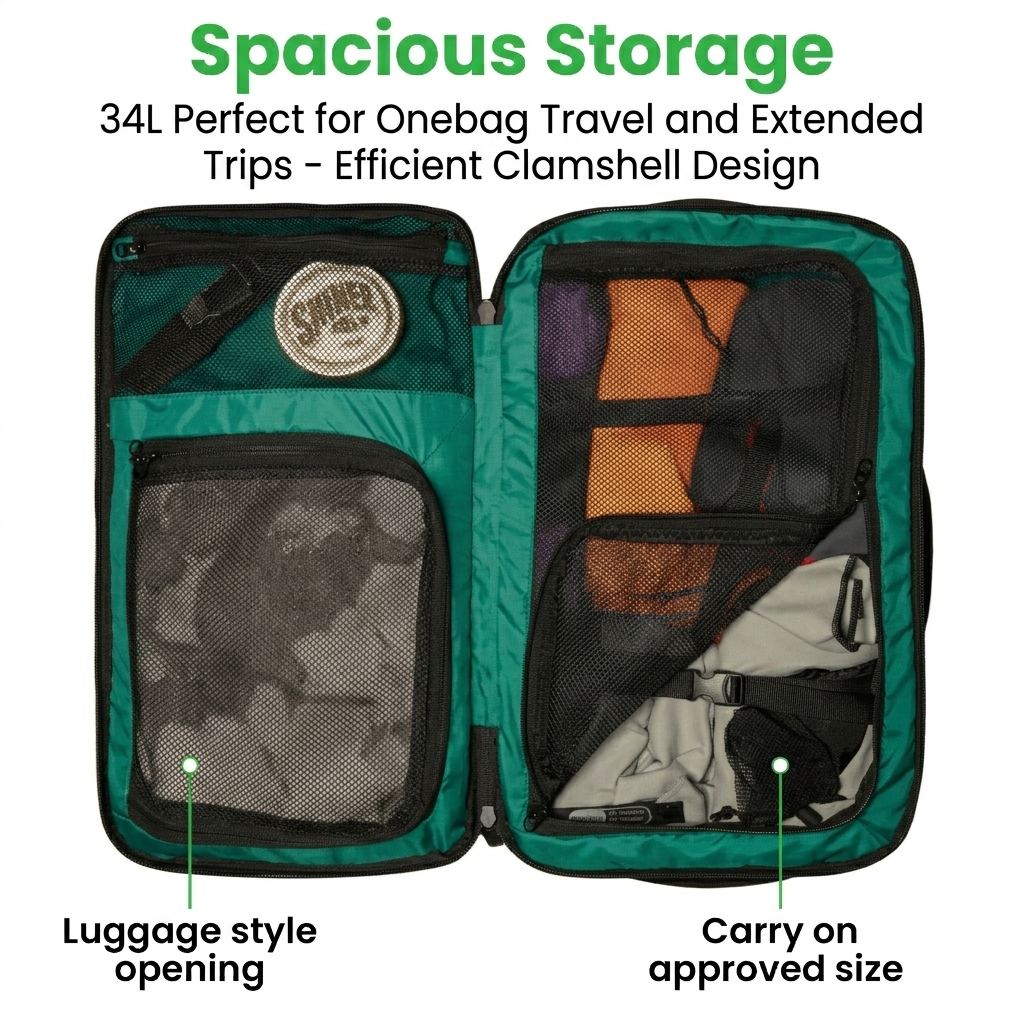 The island hopper 2.0 carry on travel backpack clamshell luggage