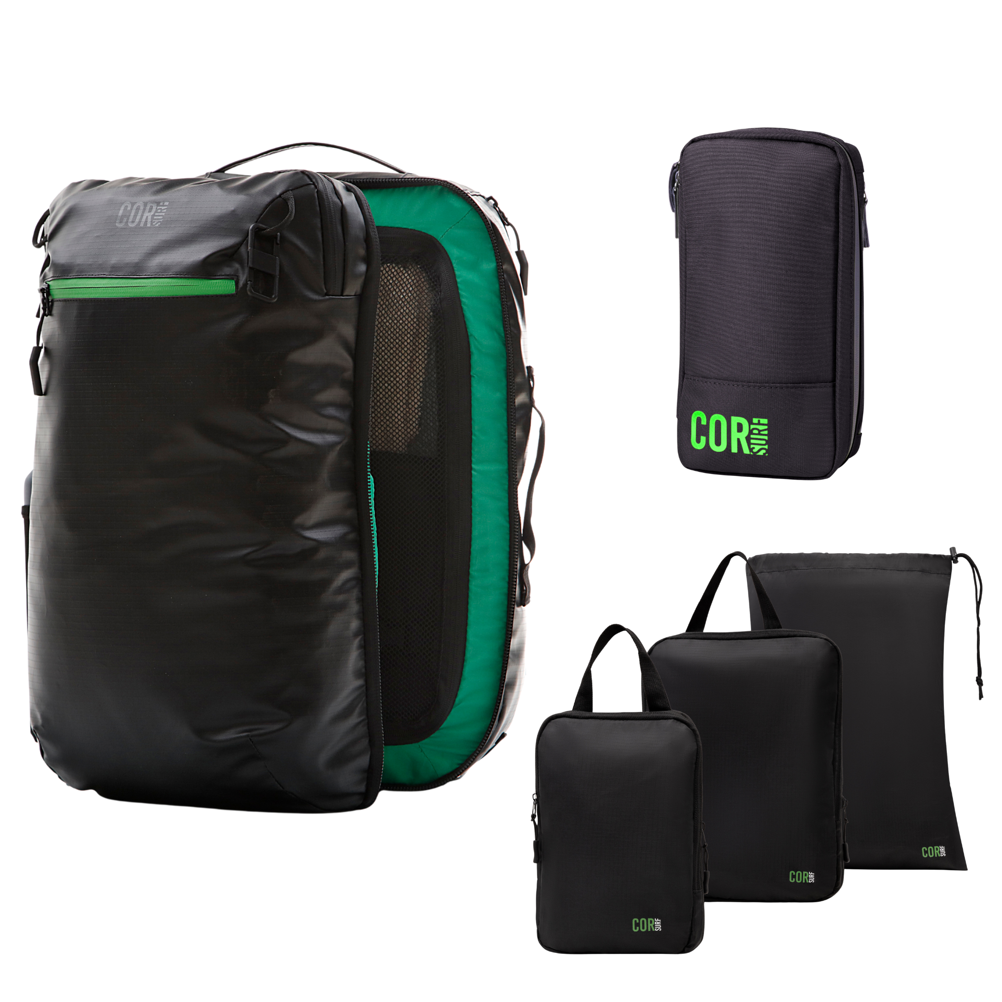 Island Hopper Travel Bundle - Backpack + Toiletry Bag + Compression Packing Cubes with YKK
