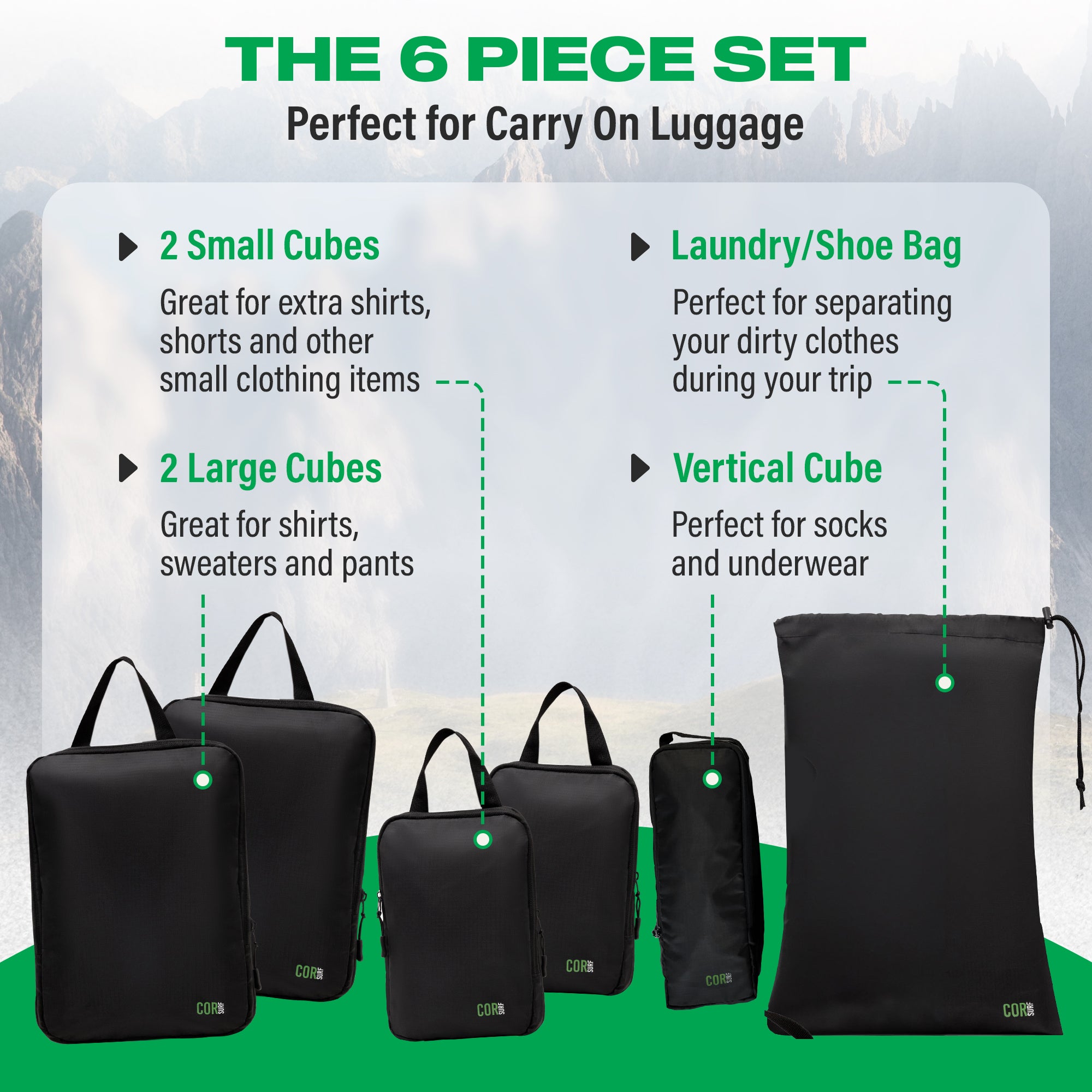 Individual Packing Cubes Compression Packing Cube Set – COR Surf