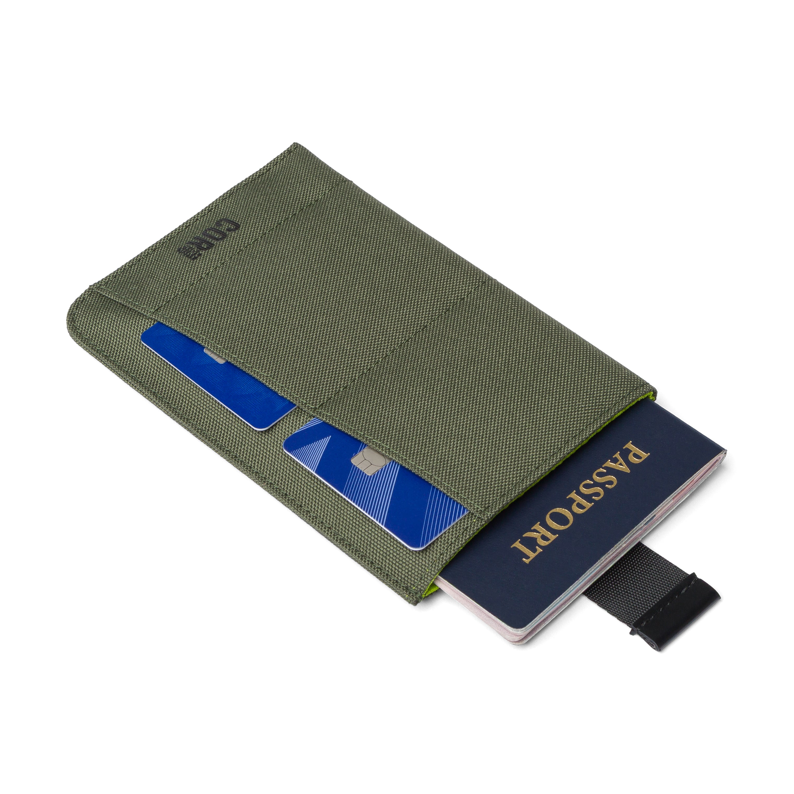 card sleeve for wallet Eco Slim Passport Travel Sleeve, Dark Green