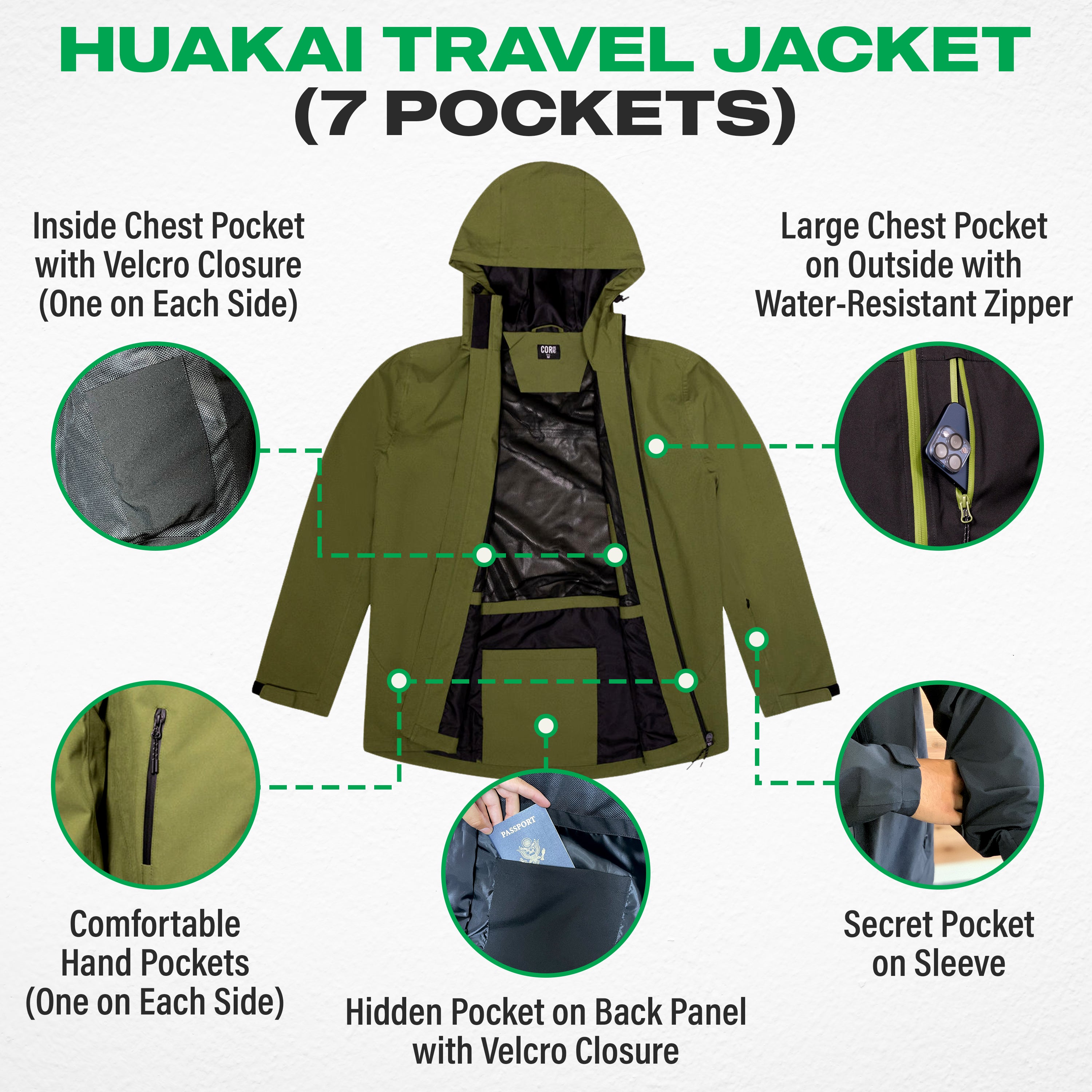 The Huakai Travel Rain Jacket