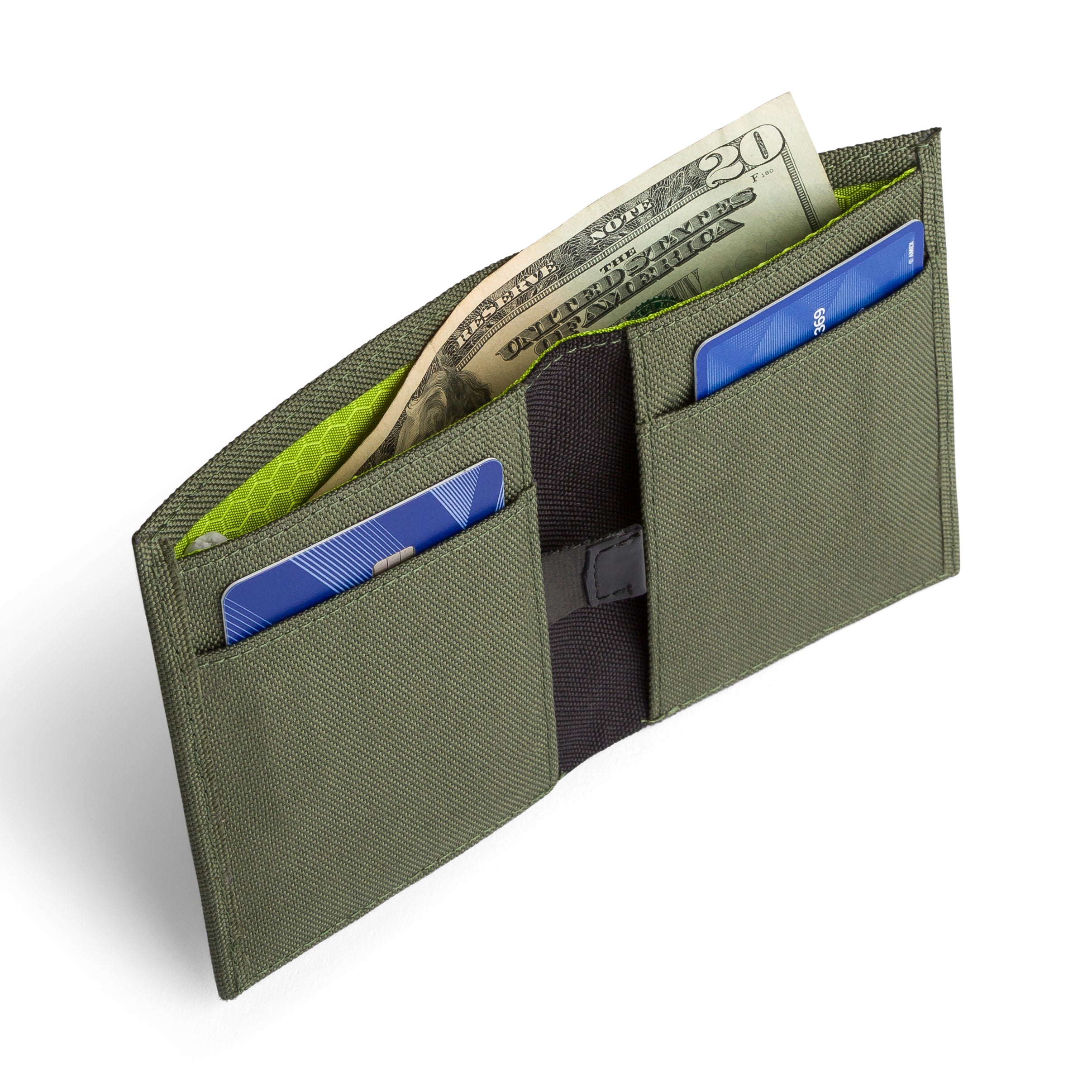eco friendly bi-fold cash wallet with magnetic closure rfid blocking made from recycled materials 