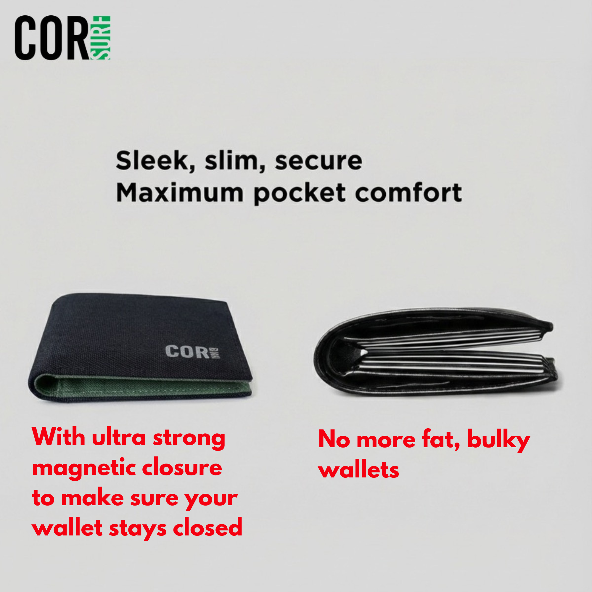 Eco Bifold Cash Wallet with Magnetic Closure