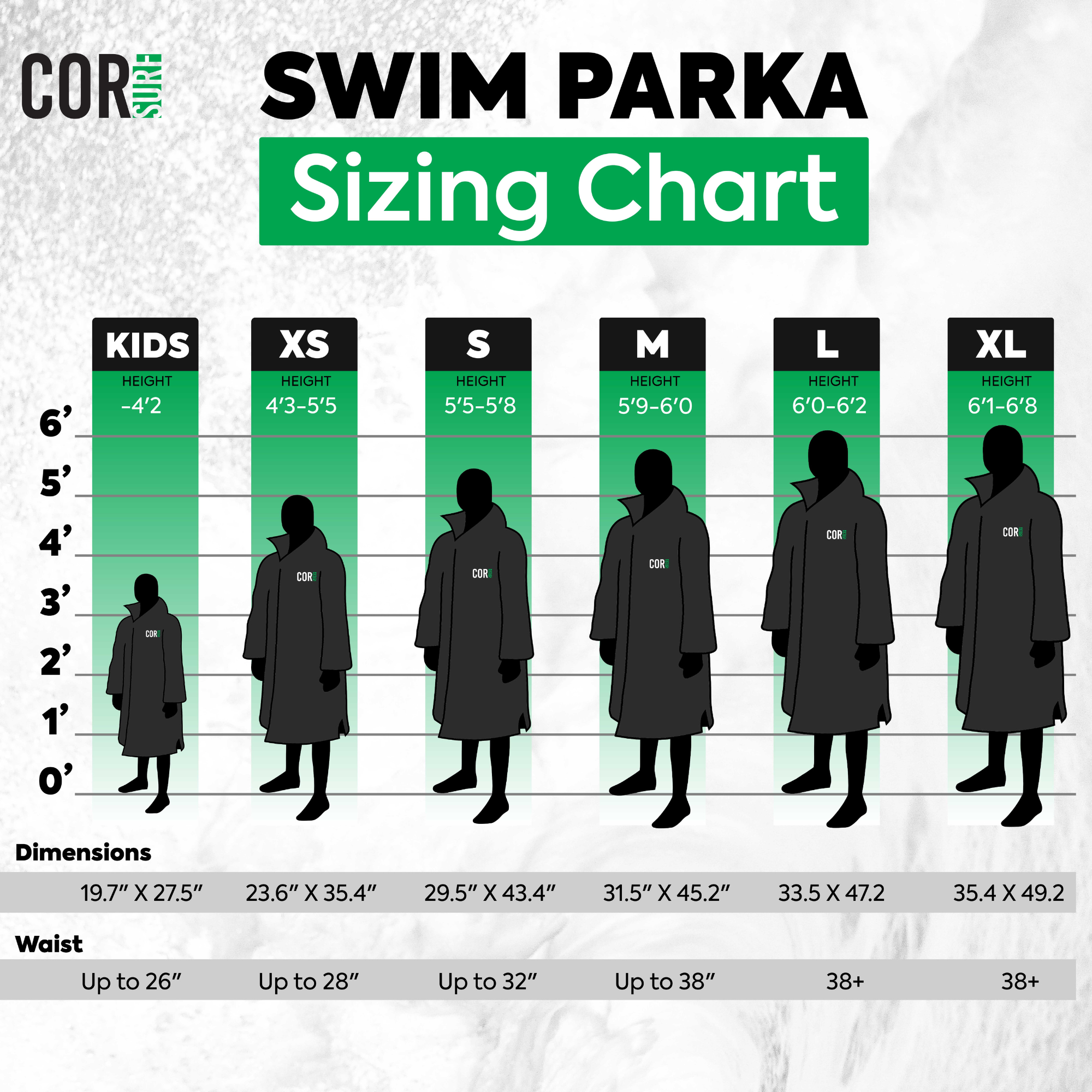 COR Surf Long Sleeve Waterproof Oversized Swim and Surf Parka Jacket