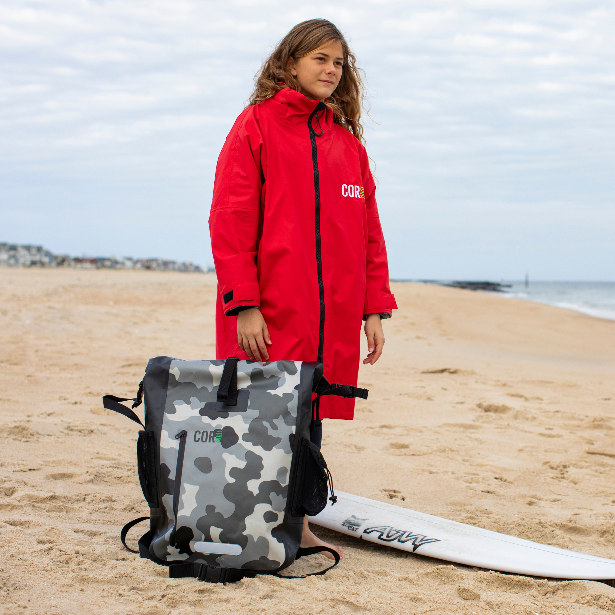 Swim Parka Jacket Youth Red Girls Boys Teens