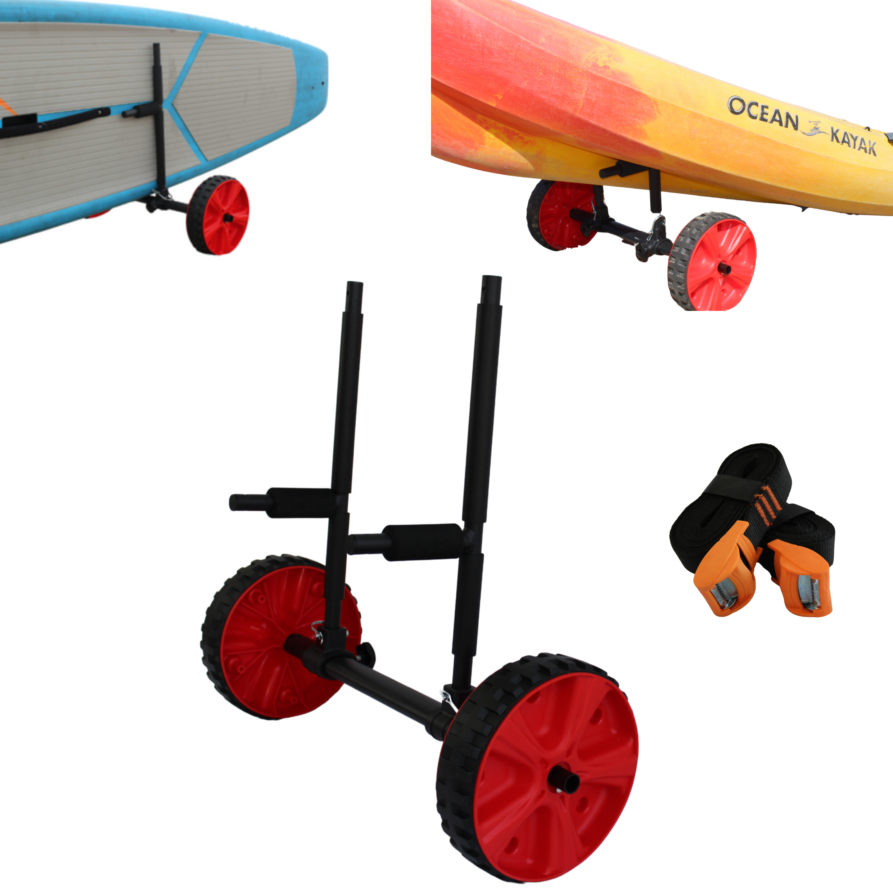 Adjustable 2 in 1 SUP and Kayak Transport Cart