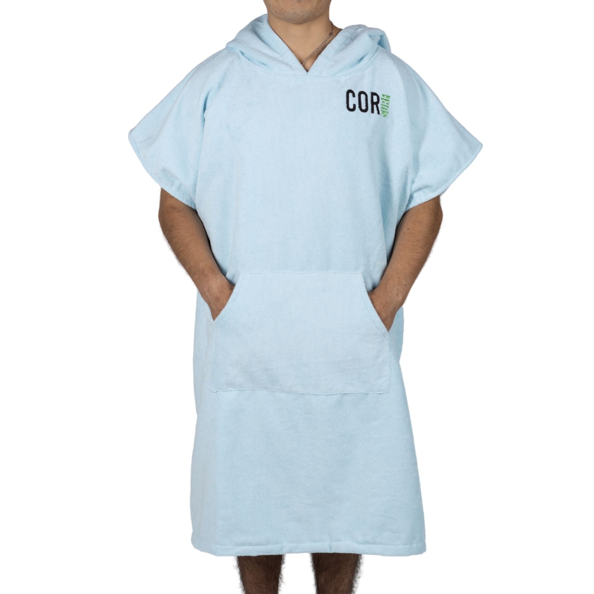 changing towel robe for men and women teens and youth light blue
