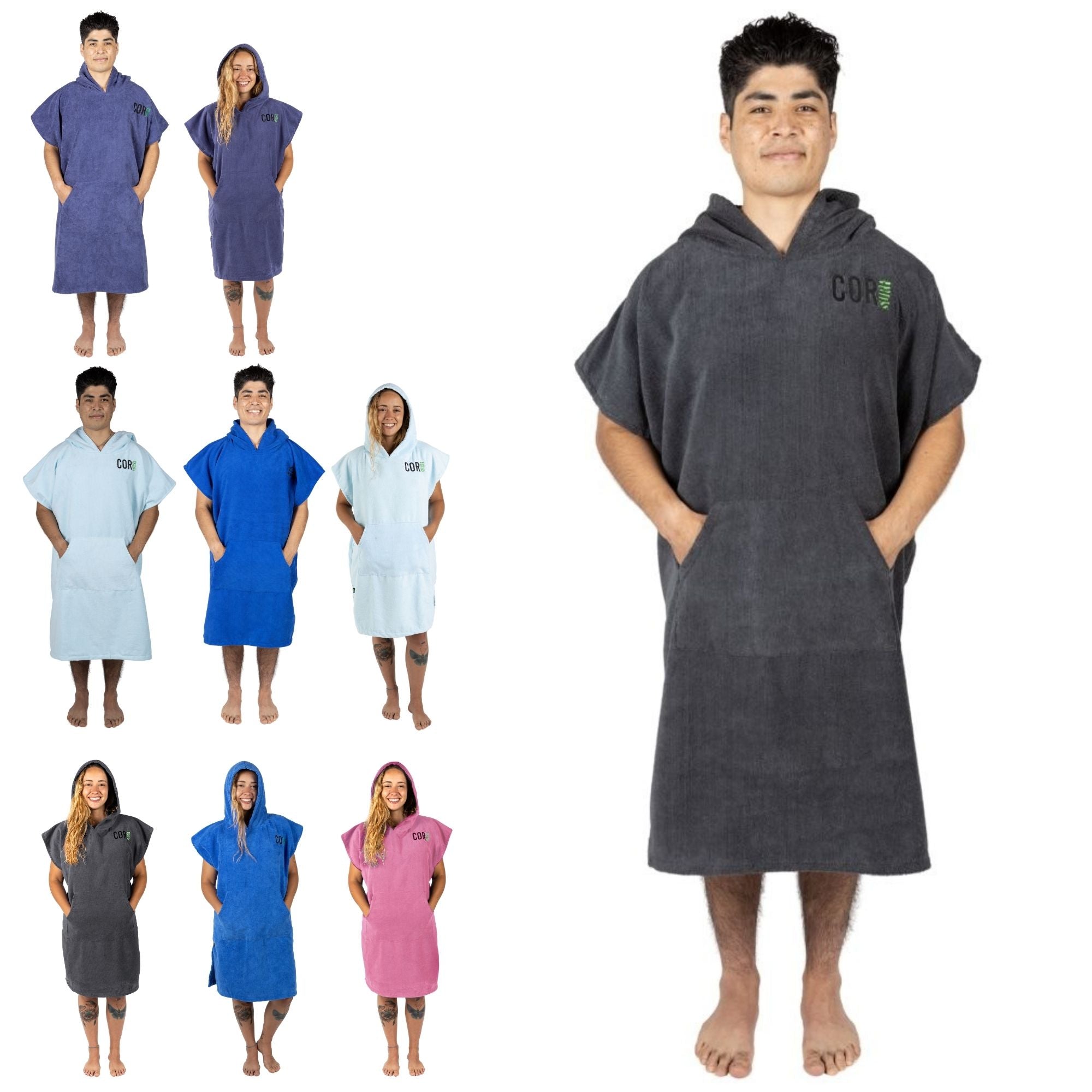 surf towel poncho robe hooded adult kids medium