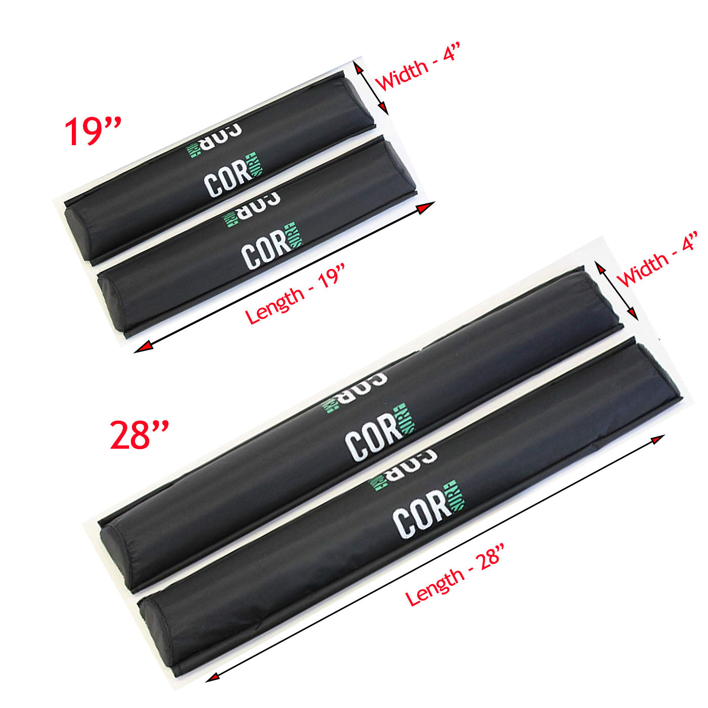 Aero Roof Rack Pads 19" or 28" - For Large Aero Bars