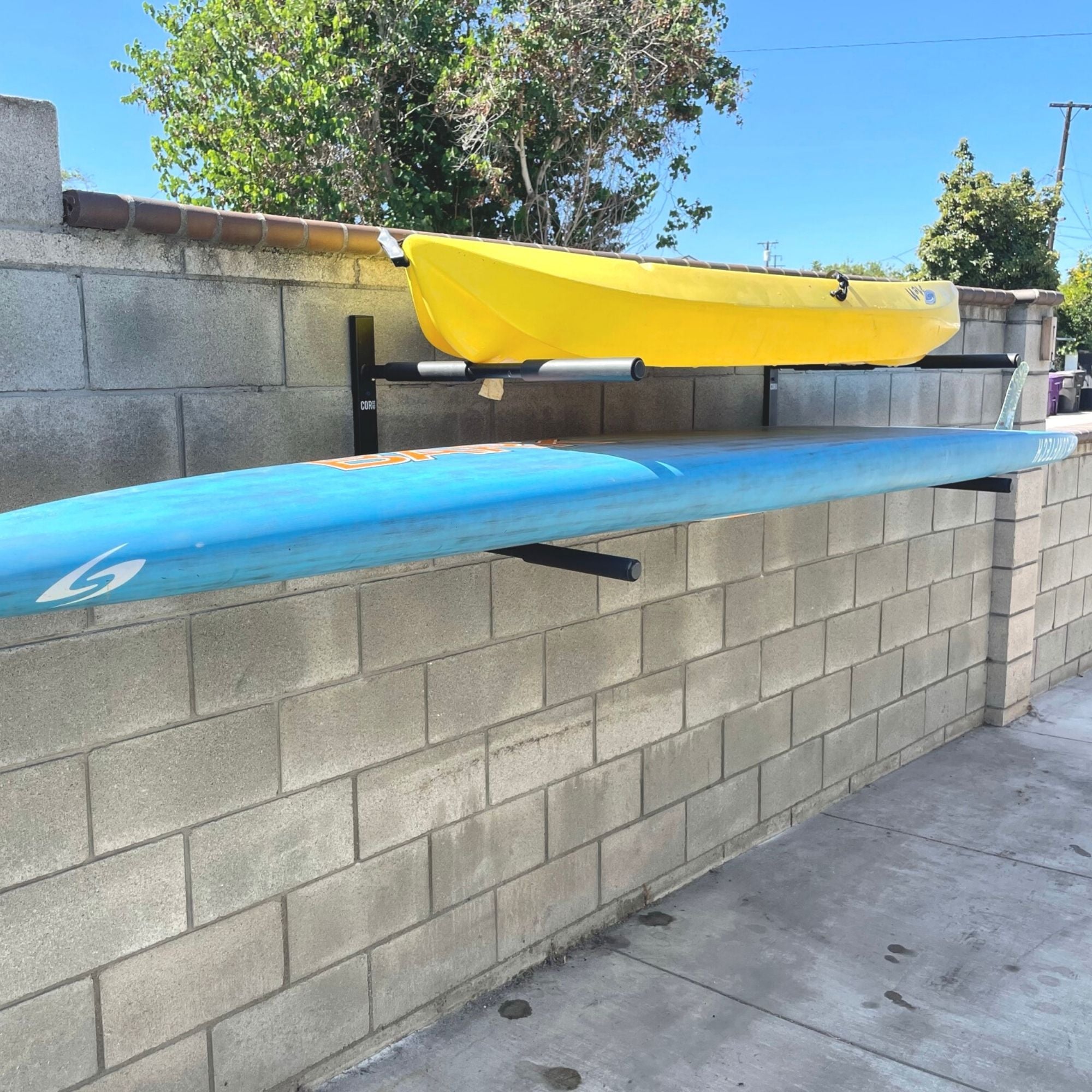 paddleboard wall mount double rack sup