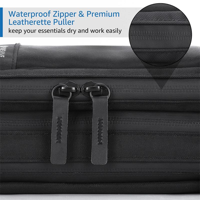 travel toiletry bag with waterproof zippers